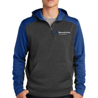 Sport-Tek® Tech Fleece Colorblock 1/4-Zip Hooded Sweatshirt