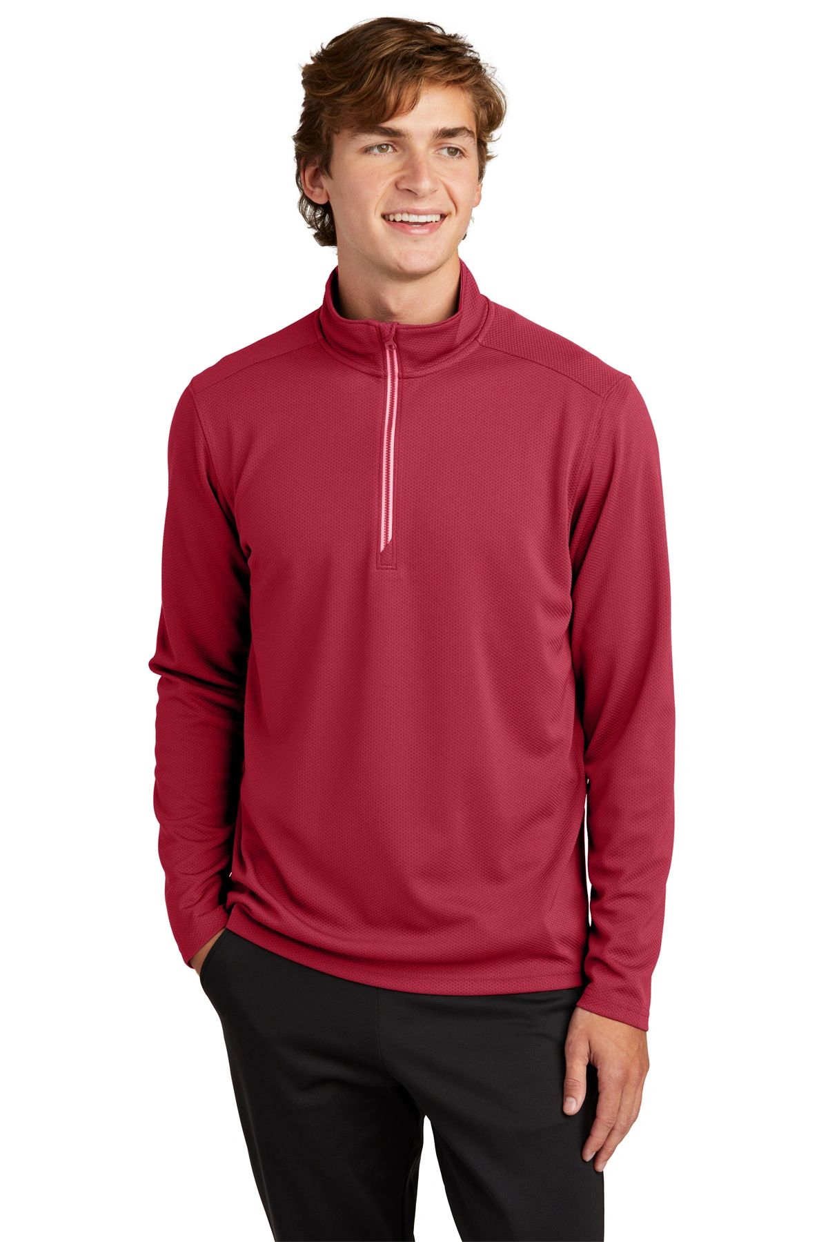 Sport-Tek Sport-Wick Textured 1/4-Zip Pullover - Image 2
